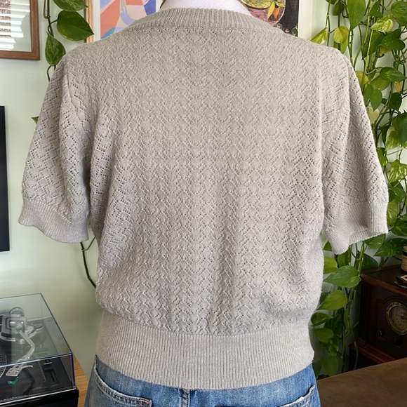J.ING Grey Short Sleeved Knit Sweater - Picture 3 of 4
